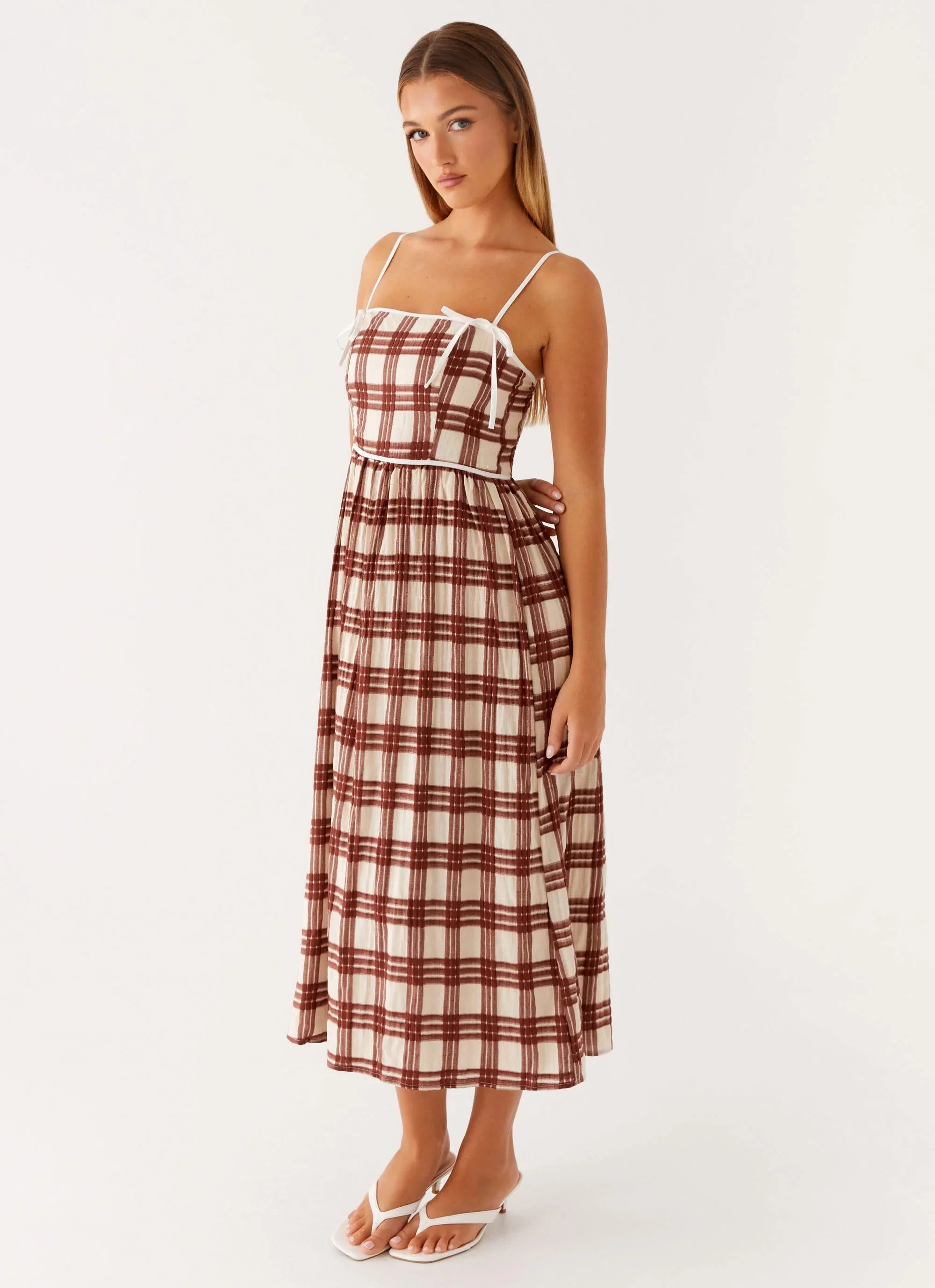 Shyanne Midi Dress - Chocolate Check