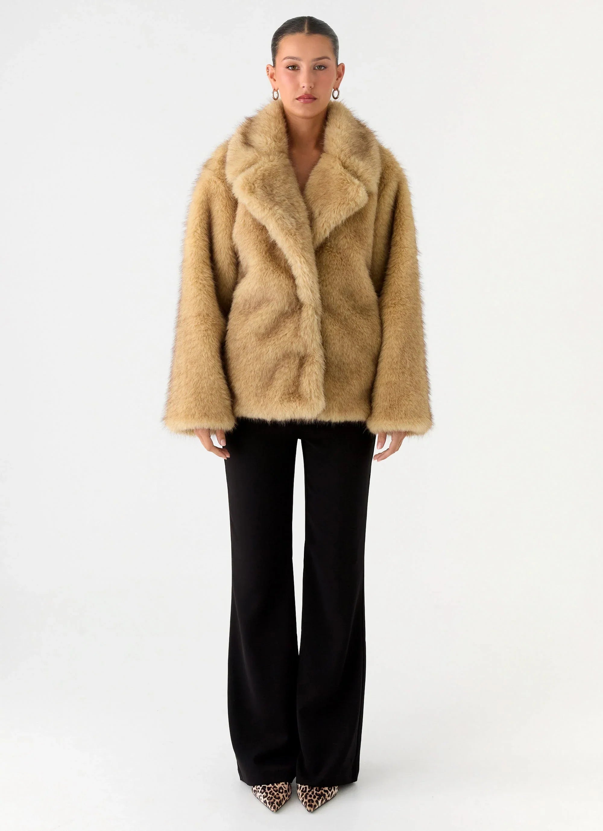 Milika Faux Fur Coat - Beige